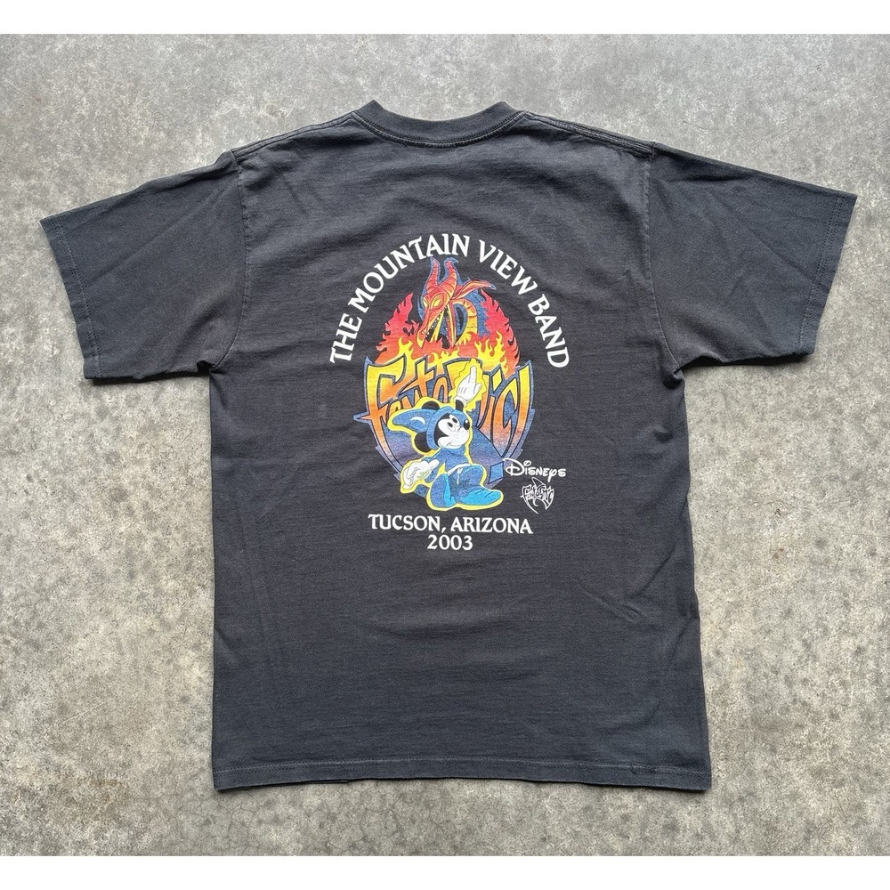 VTG Disney World Fantasmic Mountain View Brand Micky Mouse T-Shirt Medium 2003